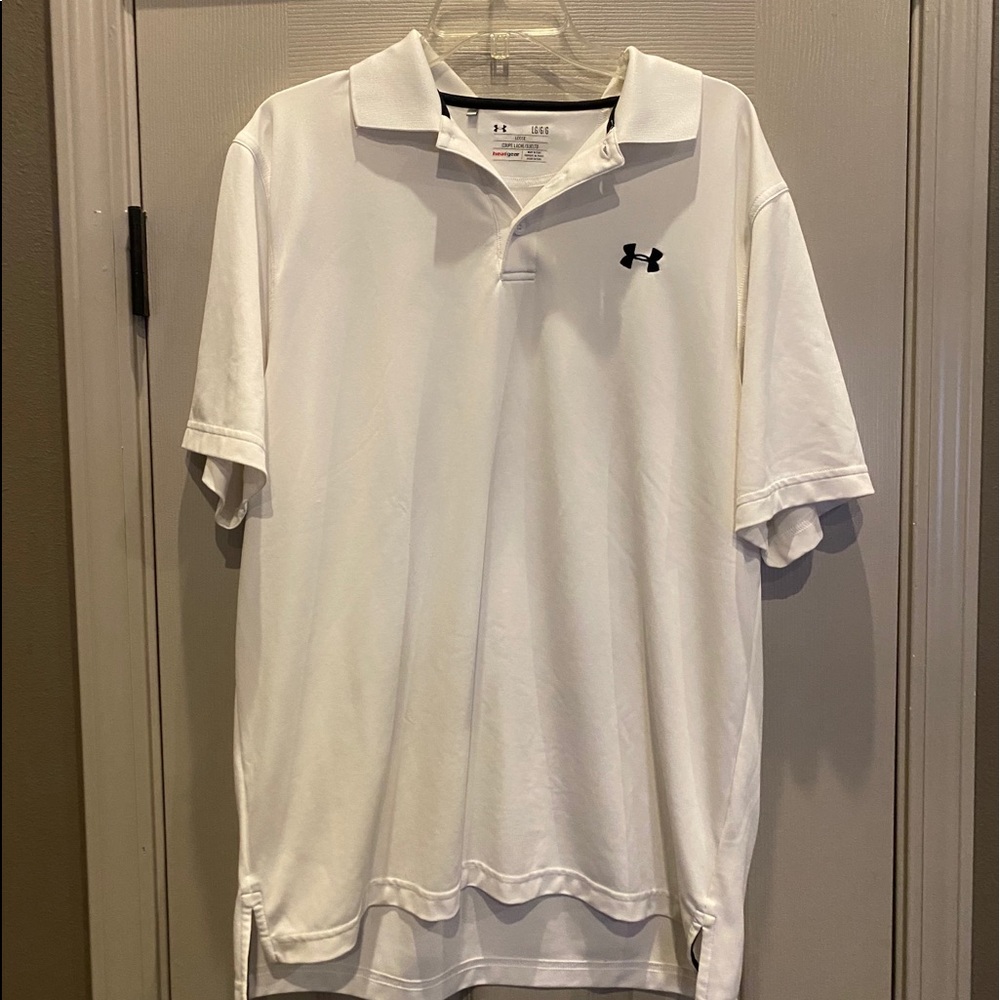 White Under armor shirt polo